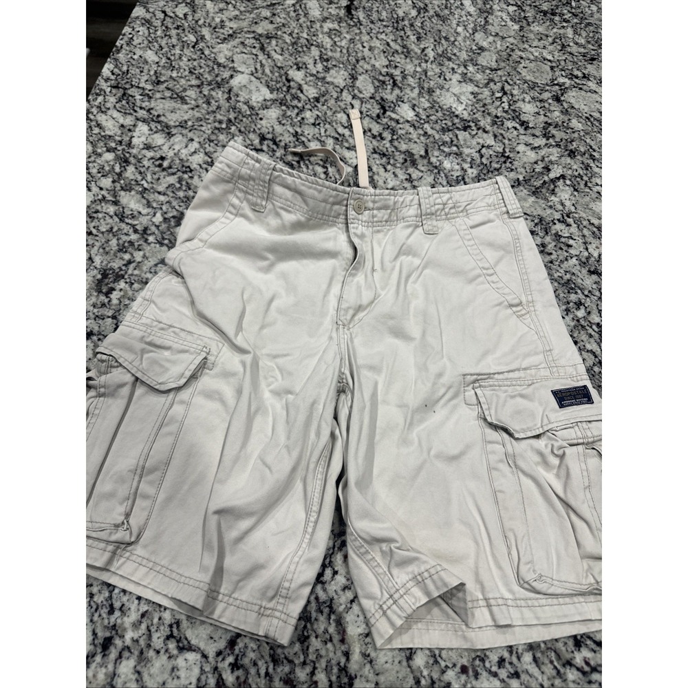 Aeropostale Cargo Shorts‎ Mens 32 Khaki Belted Authentic Pockets Summer Casual